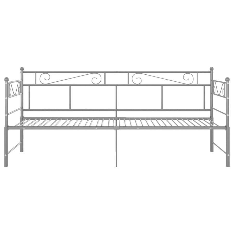 Slaapbankframe Uittrekbaar Metaal 90X200 Cm Grijs