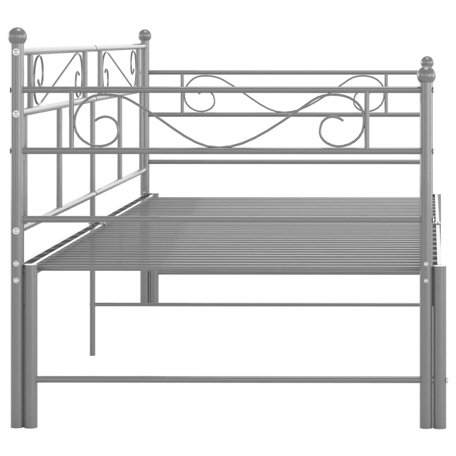 Slaapbankframe Uittrekbaar Metaal 90X200 Cm Grijs