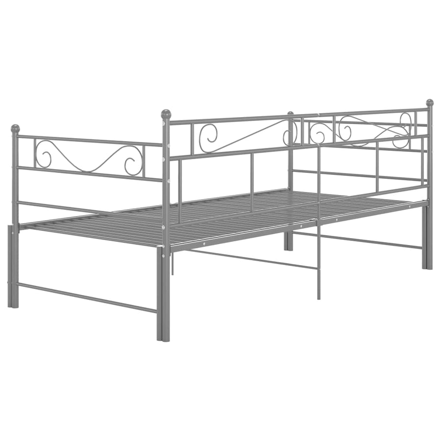 Slaapbankframe Uittrekbaar Metaal 90X200 Cm Grijs