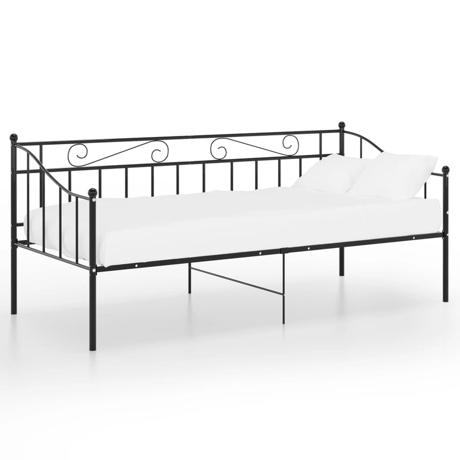 Slaapbankframe Metaal Zwart 90X200 Cm