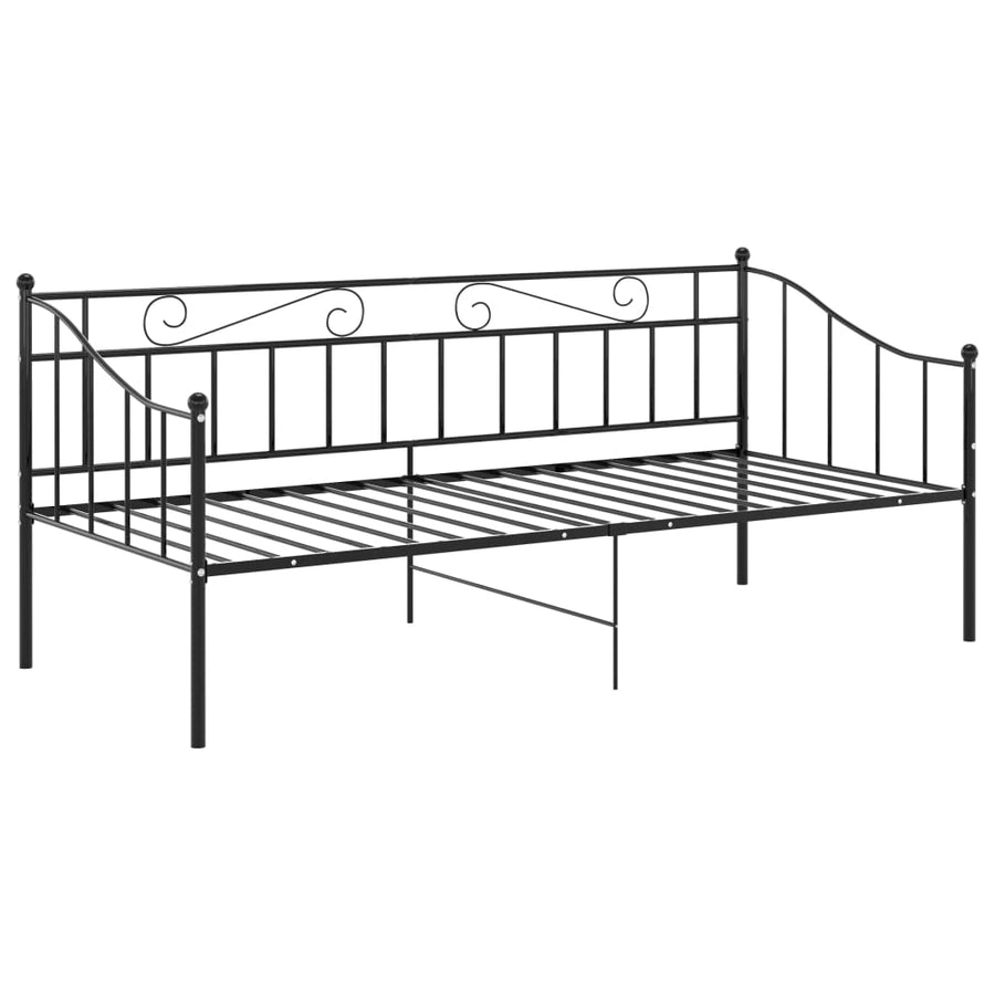 Slaapbankframe Metaal Zwart 90X200 Cm