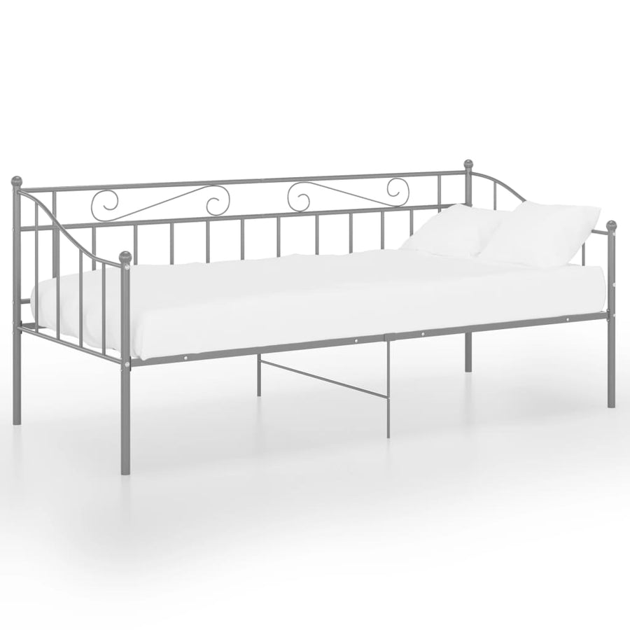 Slaapbankframe Metaal 90X200 Cm Grijs