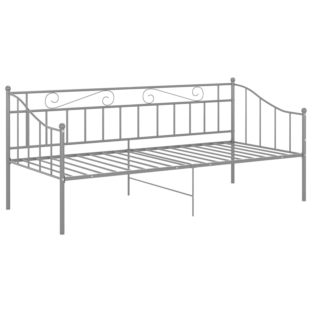 Slaapbankframe Metaal 90X200 Cm Grijs