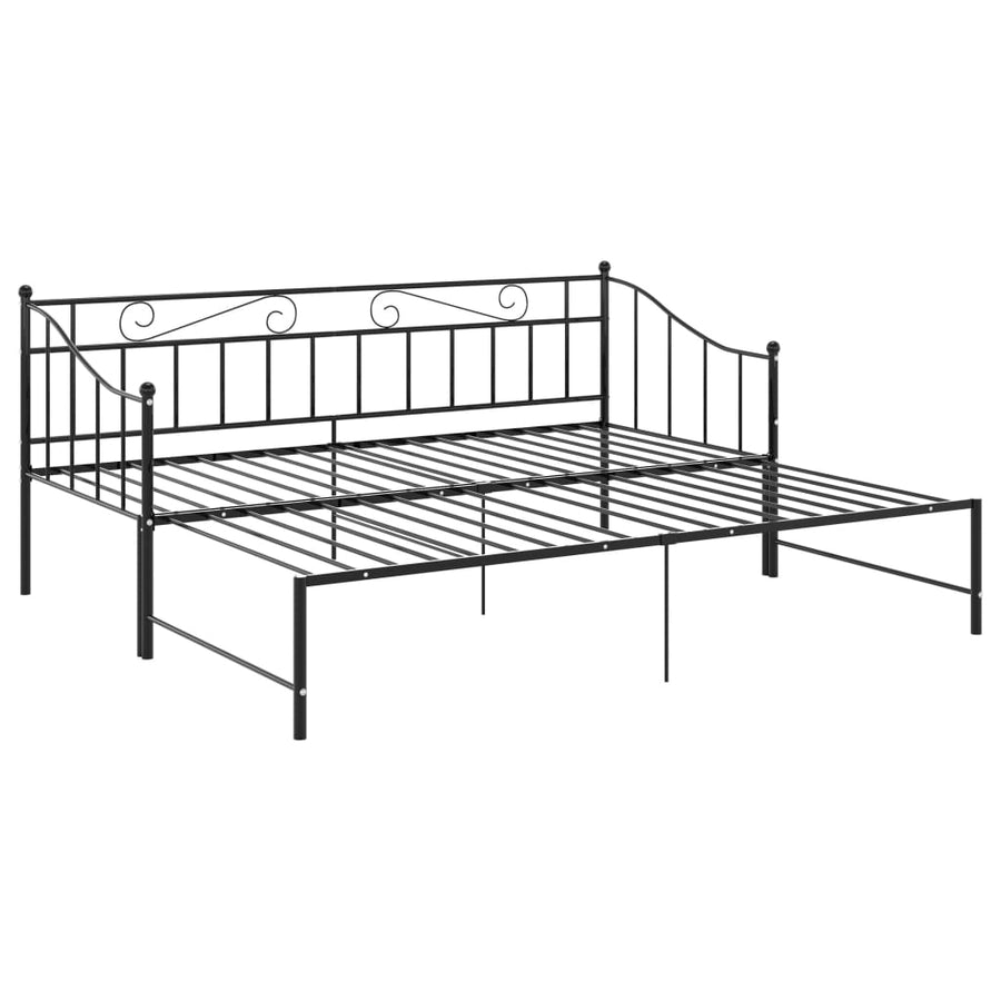 Slaapbankframe Uittrekbaar Metaal 90X200 Cm Zwart