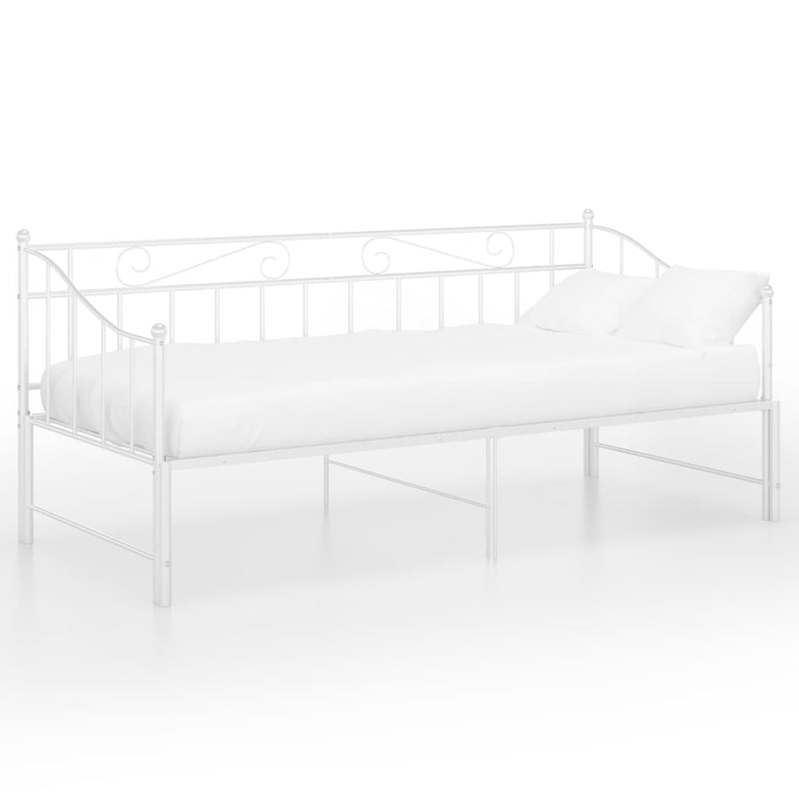 Slaapbankframe Uittrekbaar Metaal 90X200 Cm Wit