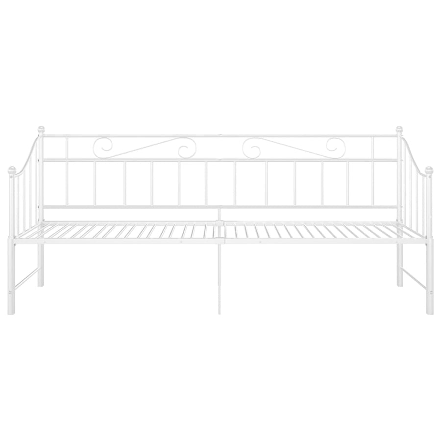 Slaapbankframe Uittrekbaar Metaal 90X200 Cm Wit