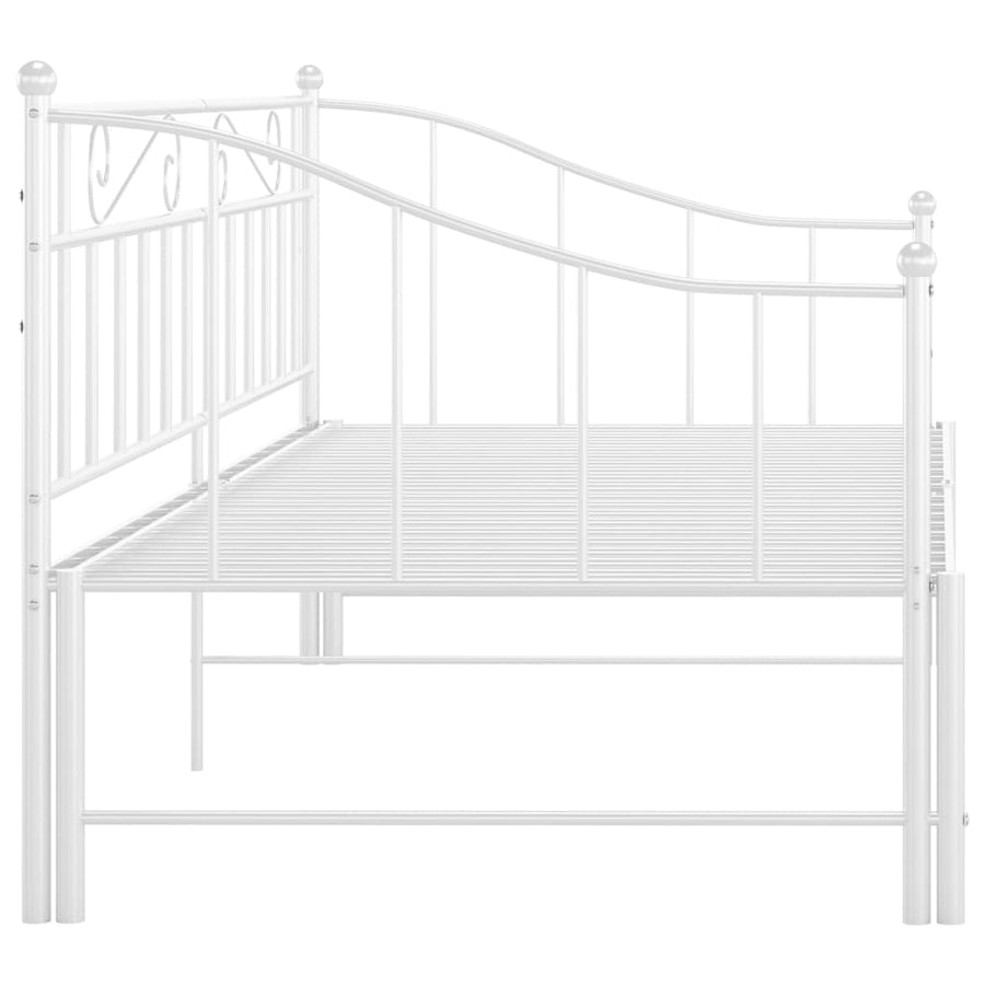 Slaapbankframe Uittrekbaar Metaal 90X200 Cm Wit