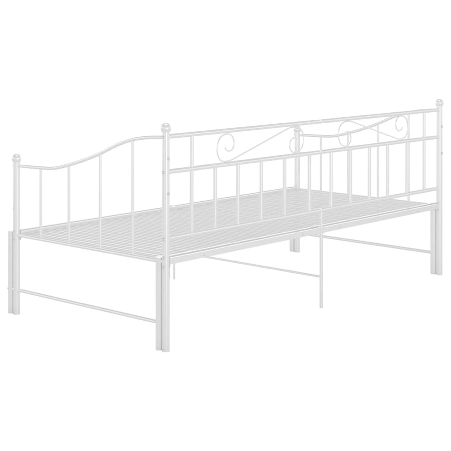 Slaapbankframe Uittrekbaar Metaal 90X200 Cm Wit