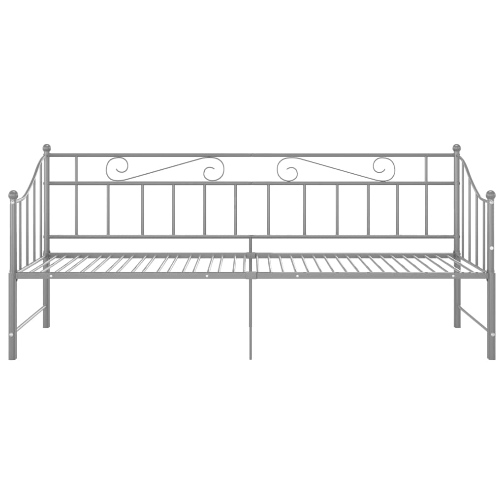 Slaapbankframe Uittrekbaar Metaal 90X200 Cm Grijs
