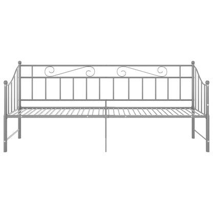 Slaapbankframe Uittrekbaar Metaal 90X200 Cm Grijs