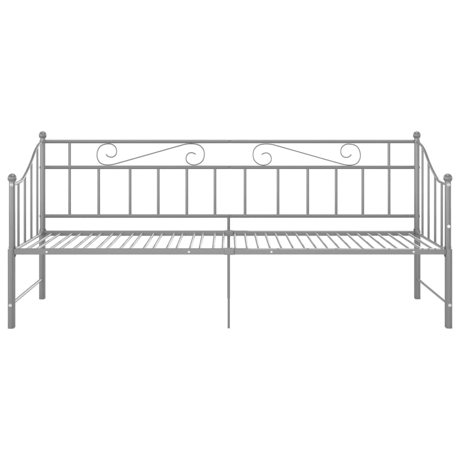 Slaapbankframe Uittrekbaar Metaal 90X200 Cm Grijs