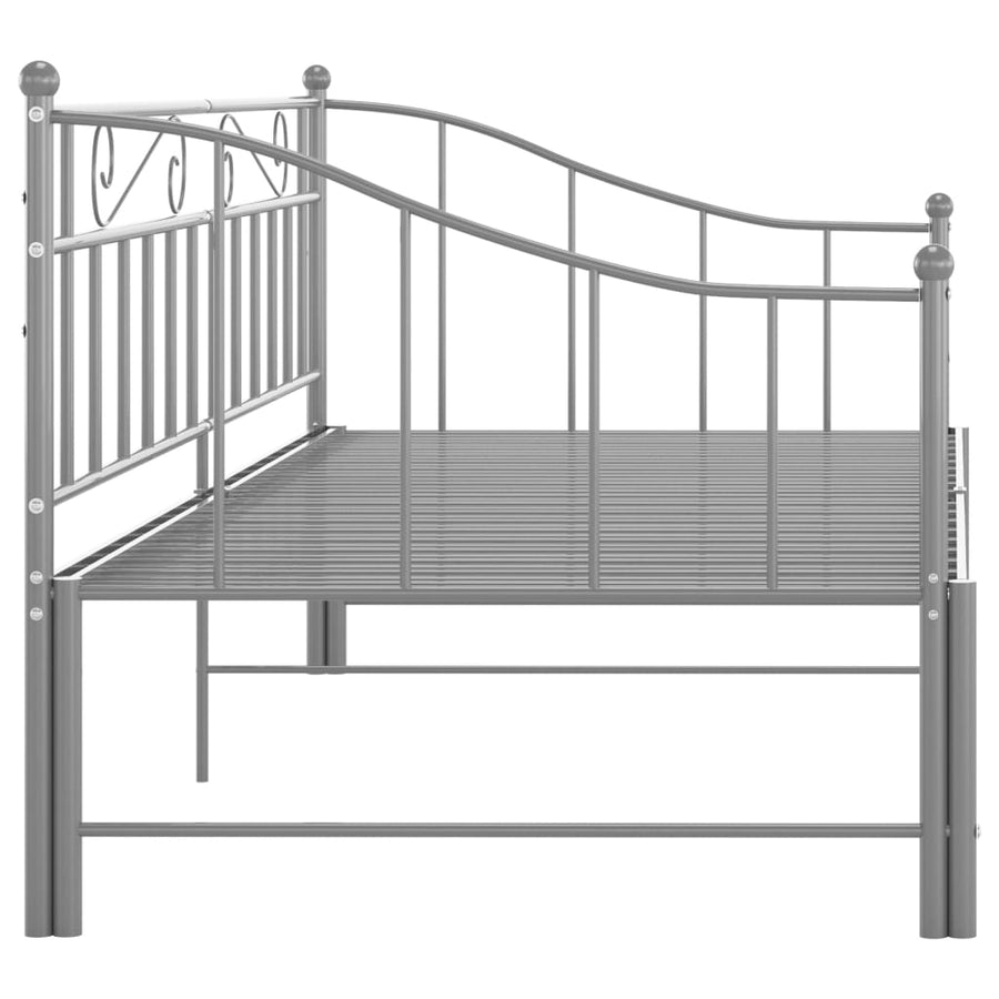 Slaapbankframe Uittrekbaar Metaal 90X200 Cm Grijs