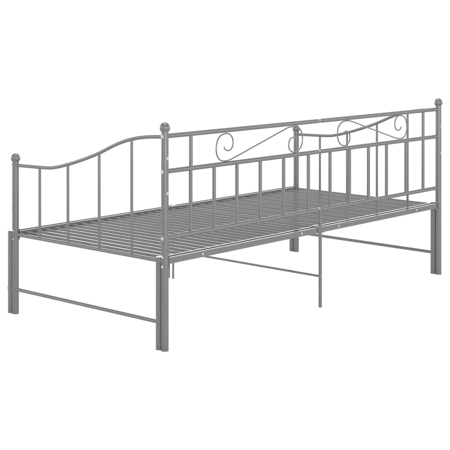 Slaapbankframe Uittrekbaar Metaal 90X200 Cm Grijs