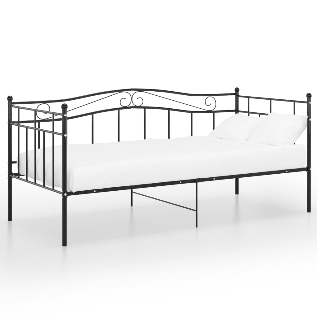 Slaapbankframe Metaal Zwart 90X200 Cm