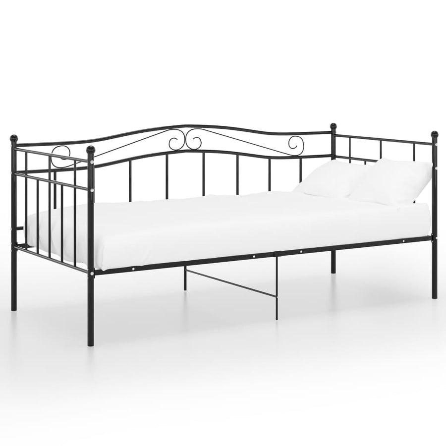 Slaapbankframe Metaal Zwart 90X200 Cm
