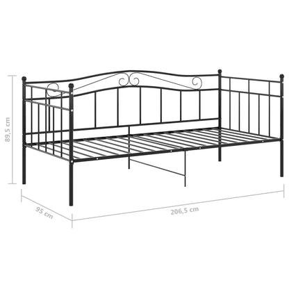 Slaapbankframe Metaal Zwart 90X200 Cm