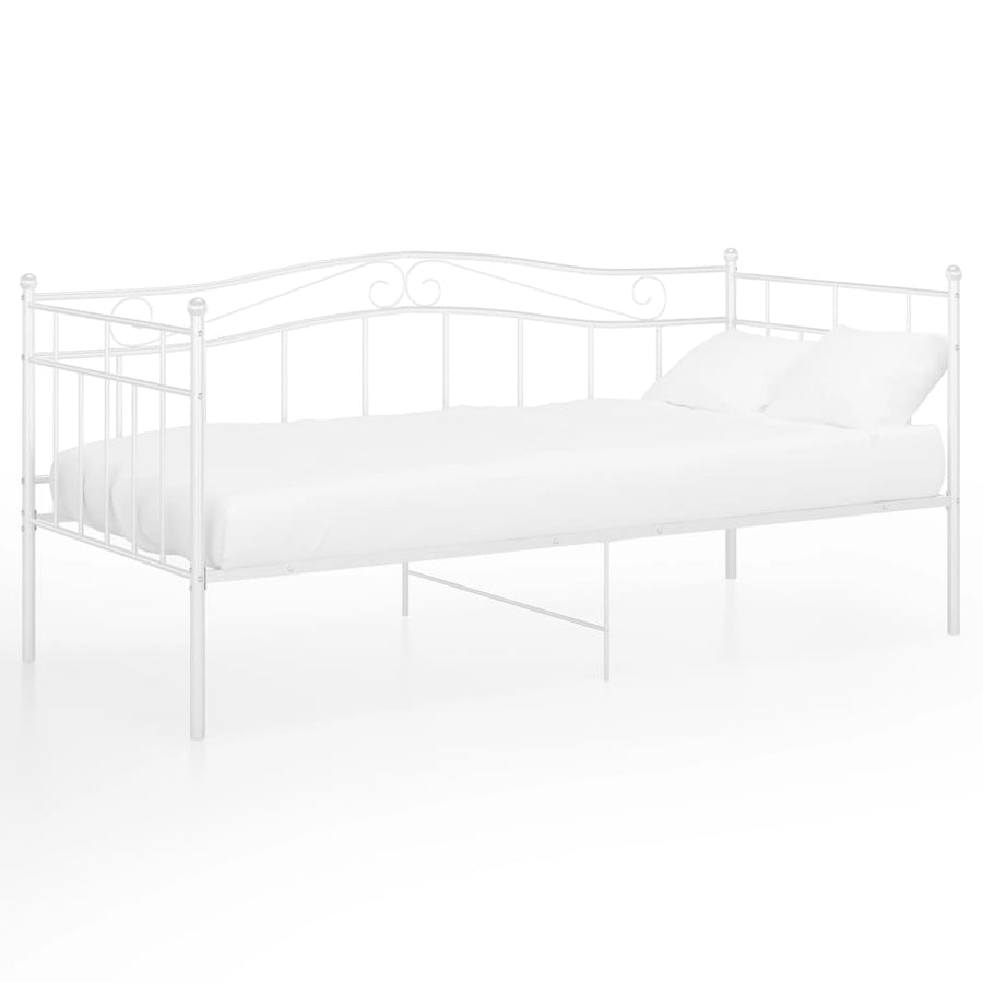 Slaapbankframe Metaal 90X200 Cm Wit
