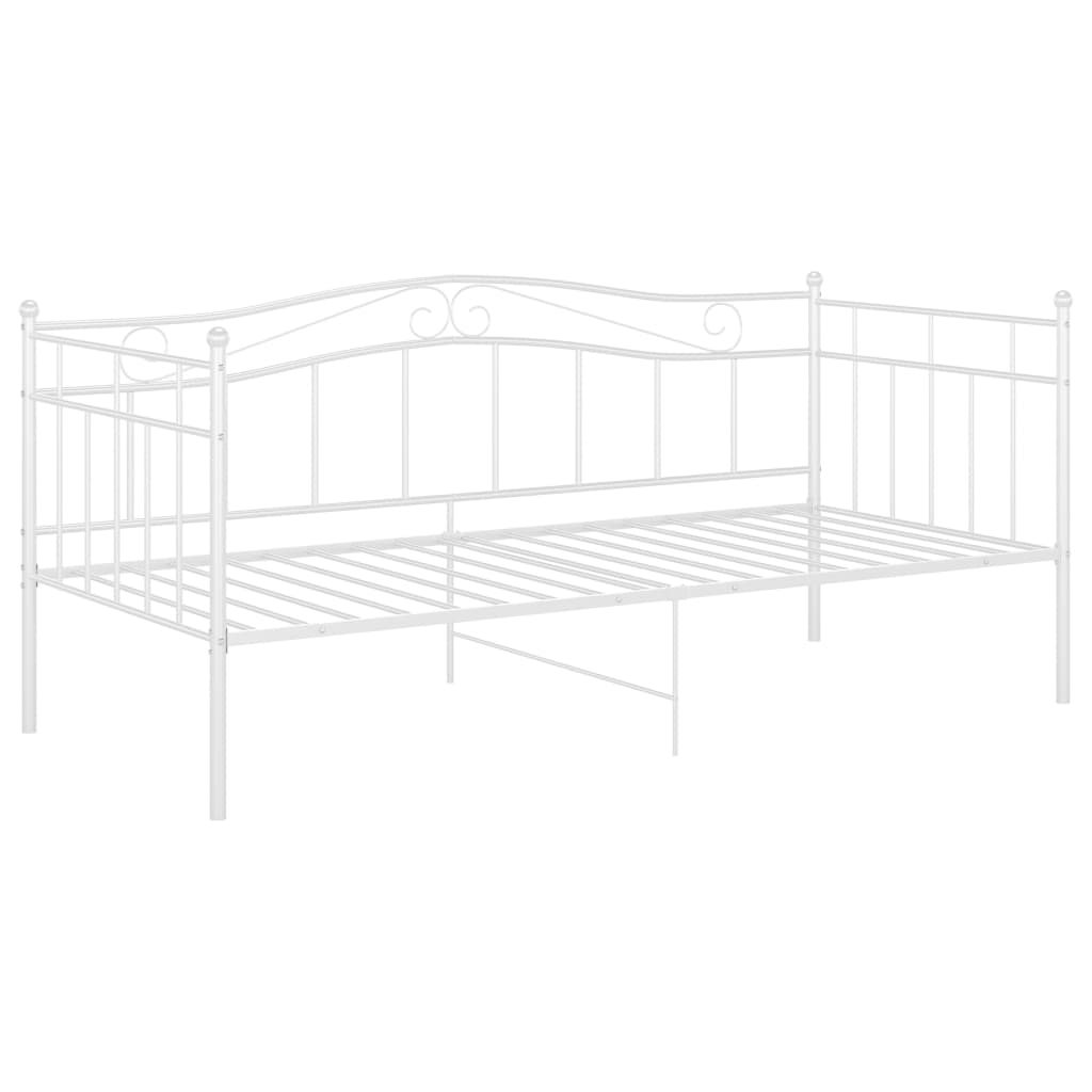 Slaapbankframe Metaal 90X200 Cm Wit