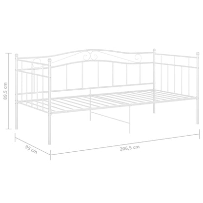 Slaapbankframe Metaal 90X200 Cm Wit