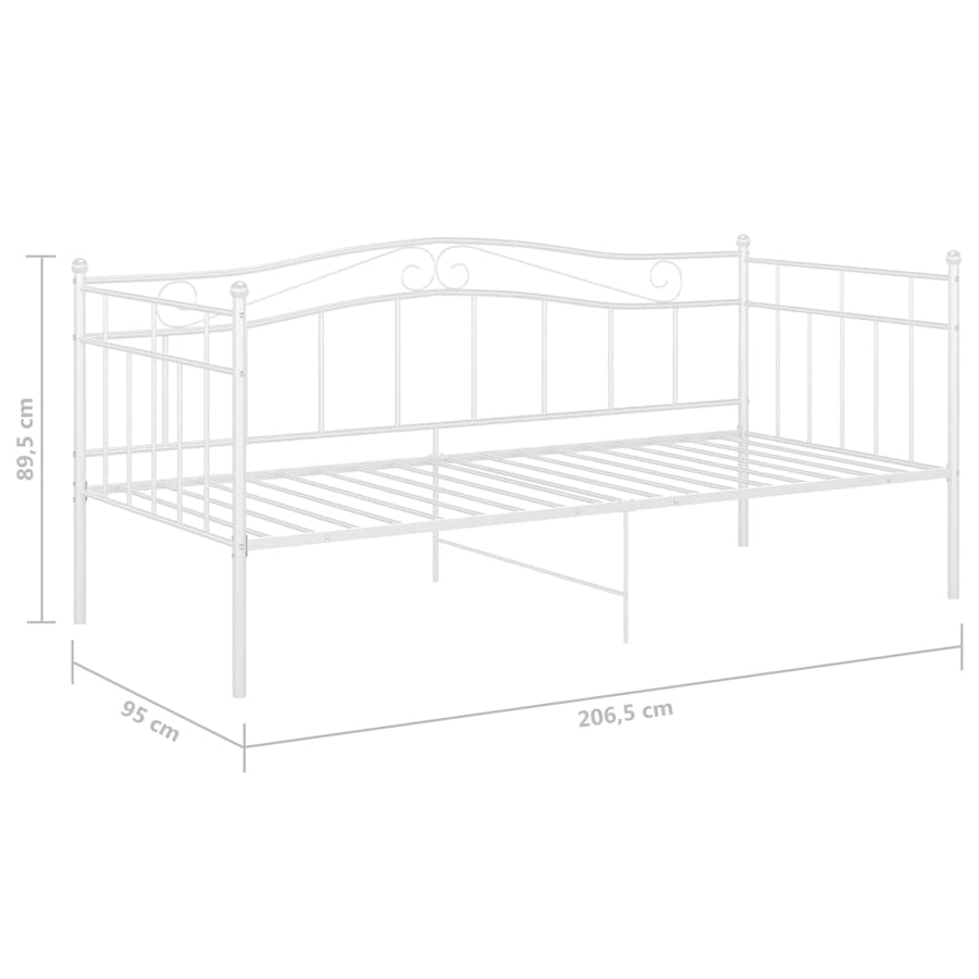 Slaapbankframe Metaal 90X200 Cm Wit