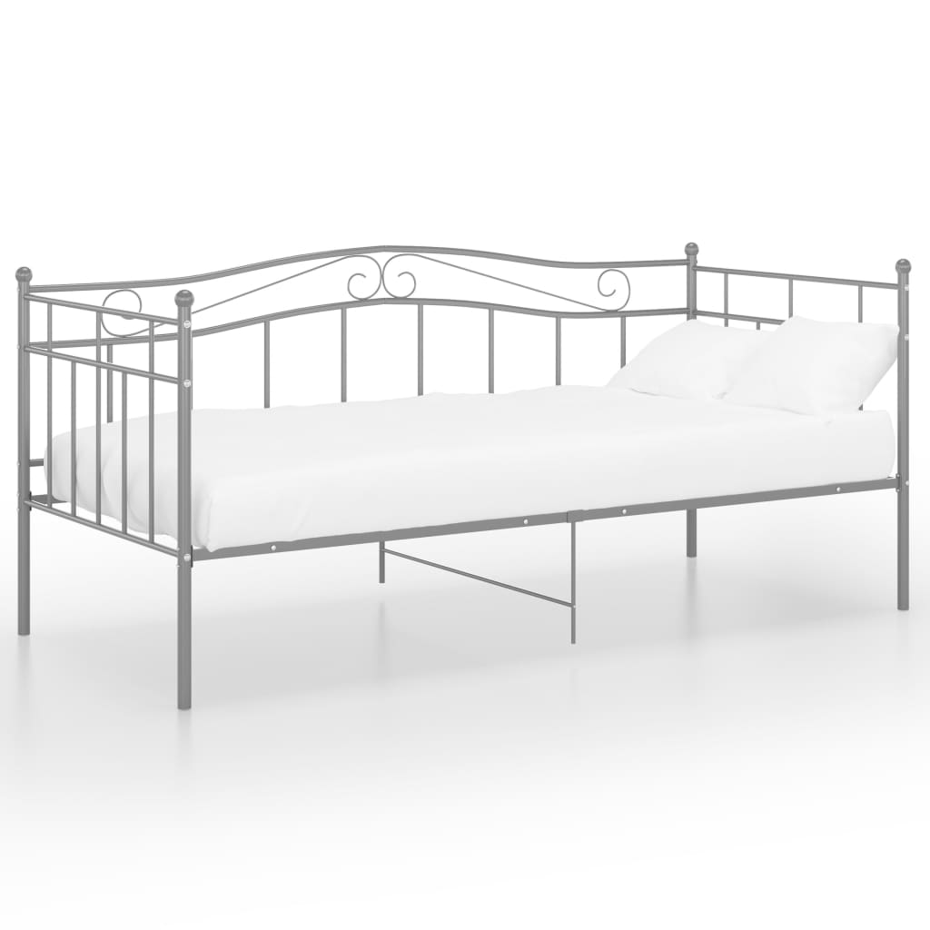 Slaapbankframe Metaal 90X200 Cm Grijs