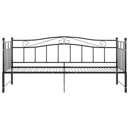 Slaapbankframe Uittrekbaar Metaal 90X200 Cm Zwart