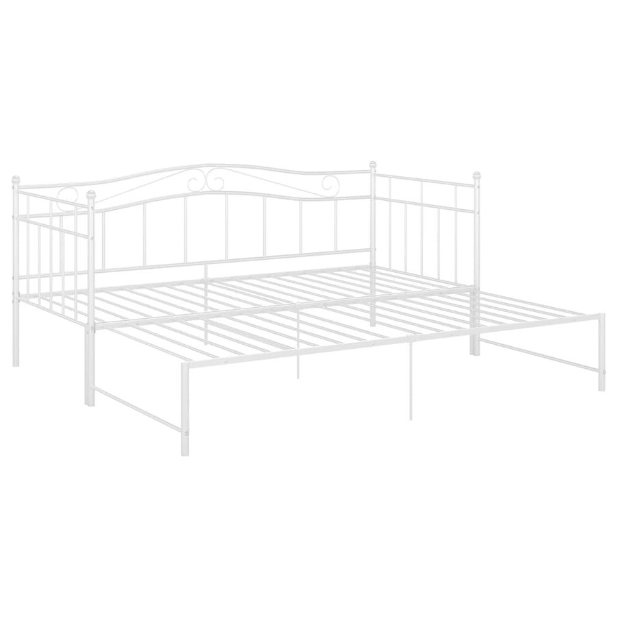 Slaapbankframe Uittrekbaar Metaal 90X200 Cm Wit