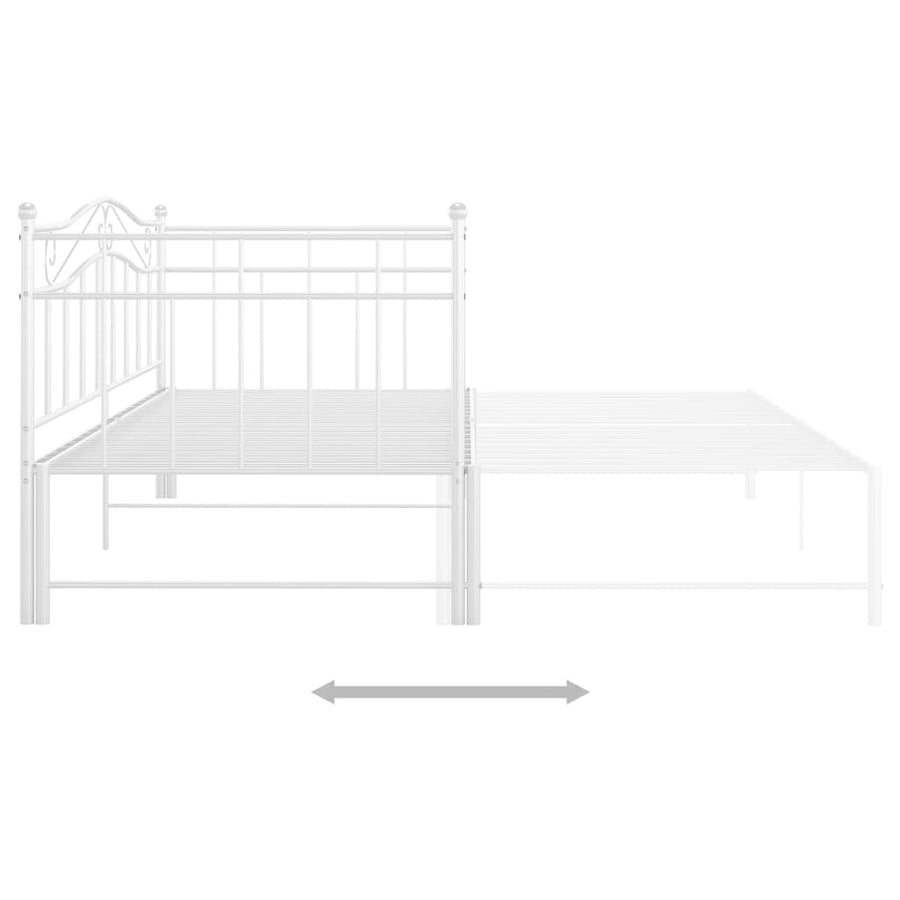 Slaapbankframe Uittrekbaar Metaal 90X200 Cm Wit