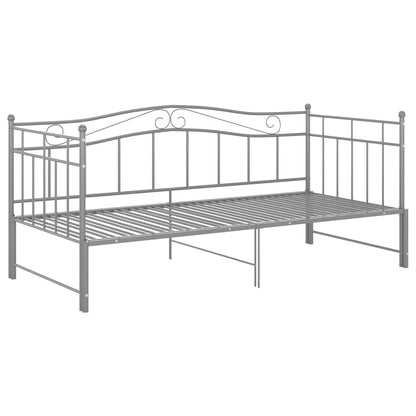 Slaapbankframe Uittrekbaar Metaal 90X200 Cm Grijs