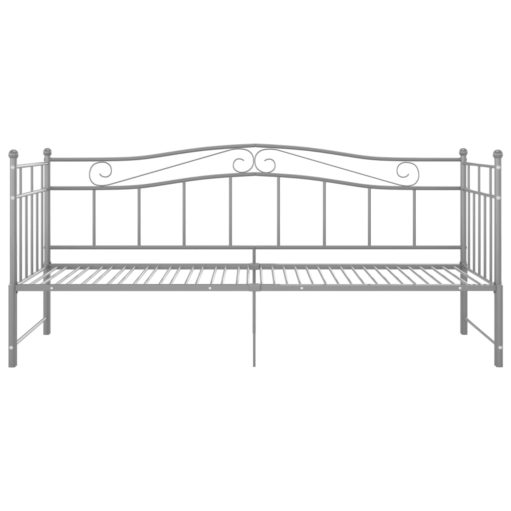 Slaapbankframe Uittrekbaar Metaal 90X200 Cm Grijs