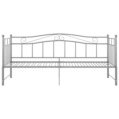 Slaapbankframe Uittrekbaar Metaal 90X200 Cm Grijs