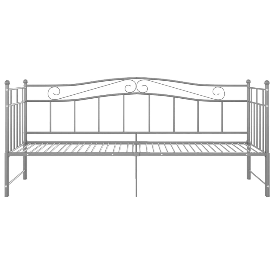 Slaapbankframe Uittrekbaar Metaal 90X200 Cm Grijs