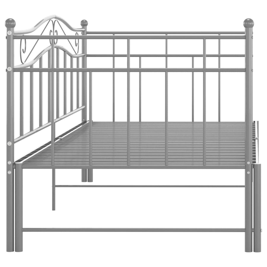 Slaapbankframe Uittrekbaar Metaal 90X200 Cm Grijs