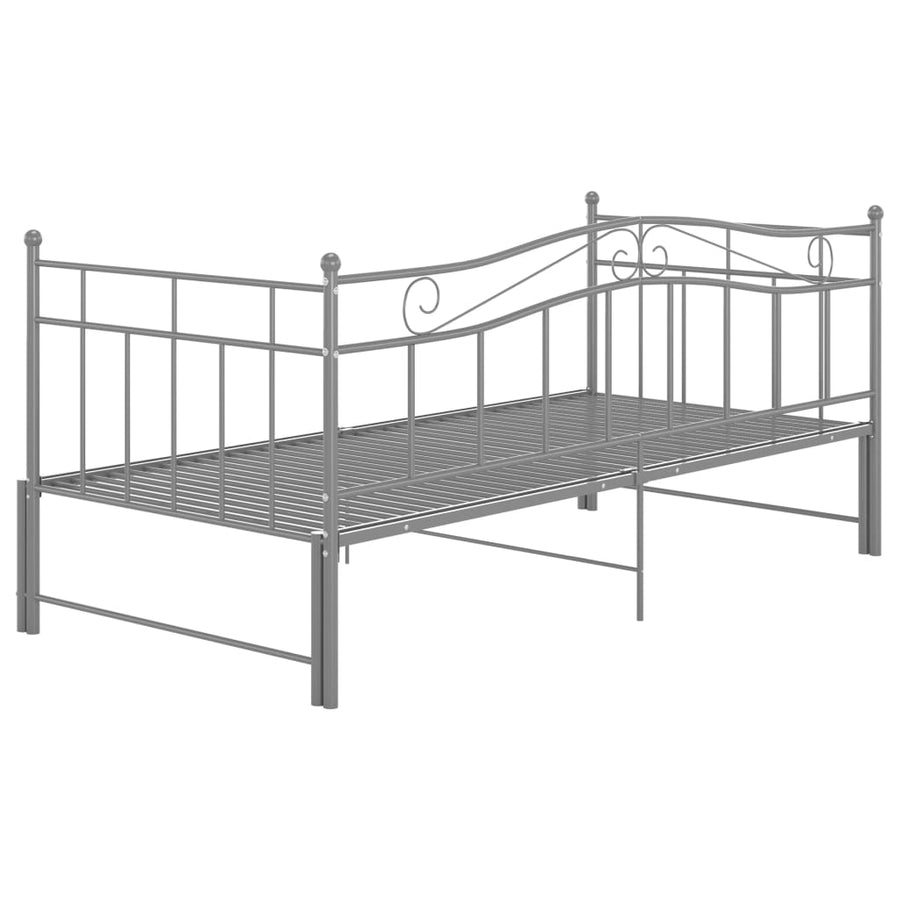 Slaapbankframe Uittrekbaar Metaal 90X200 Cm Grijs