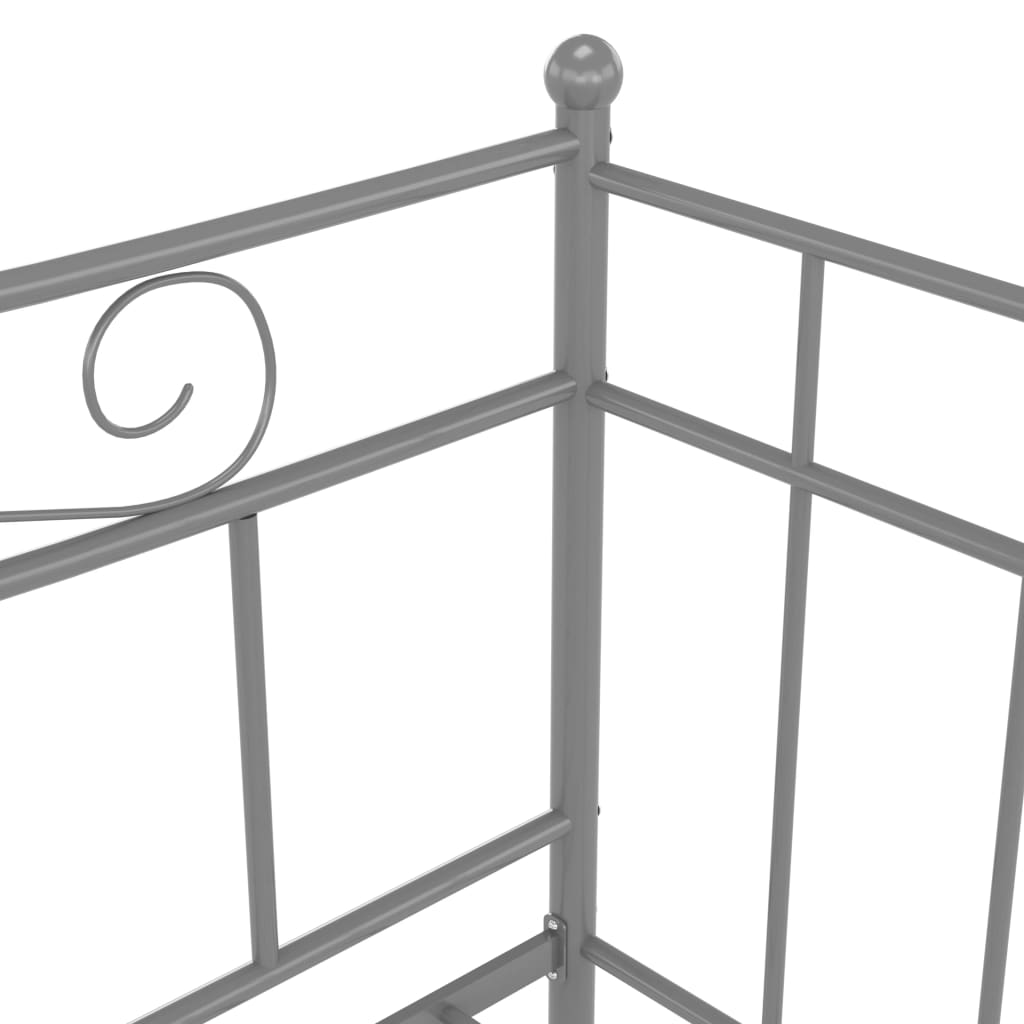 Slaapbankframe Uittrekbaar Metaal 90X200 Cm Grijs