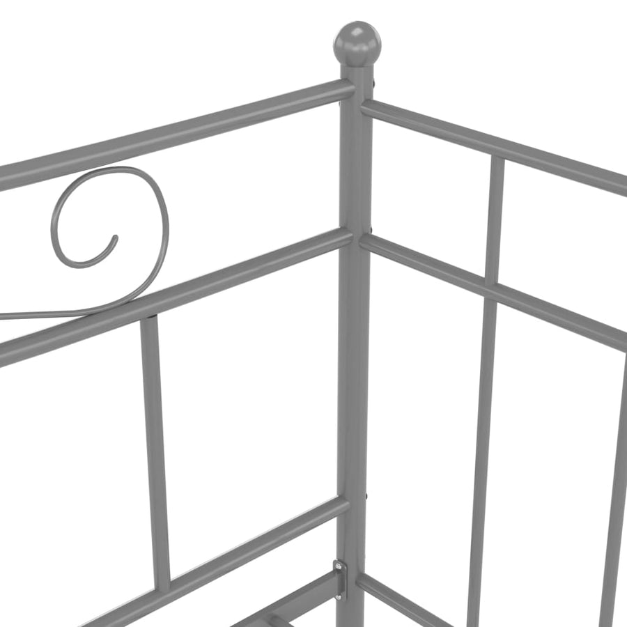 Slaapbankframe Uittrekbaar Metaal 90X200 Cm Grijs