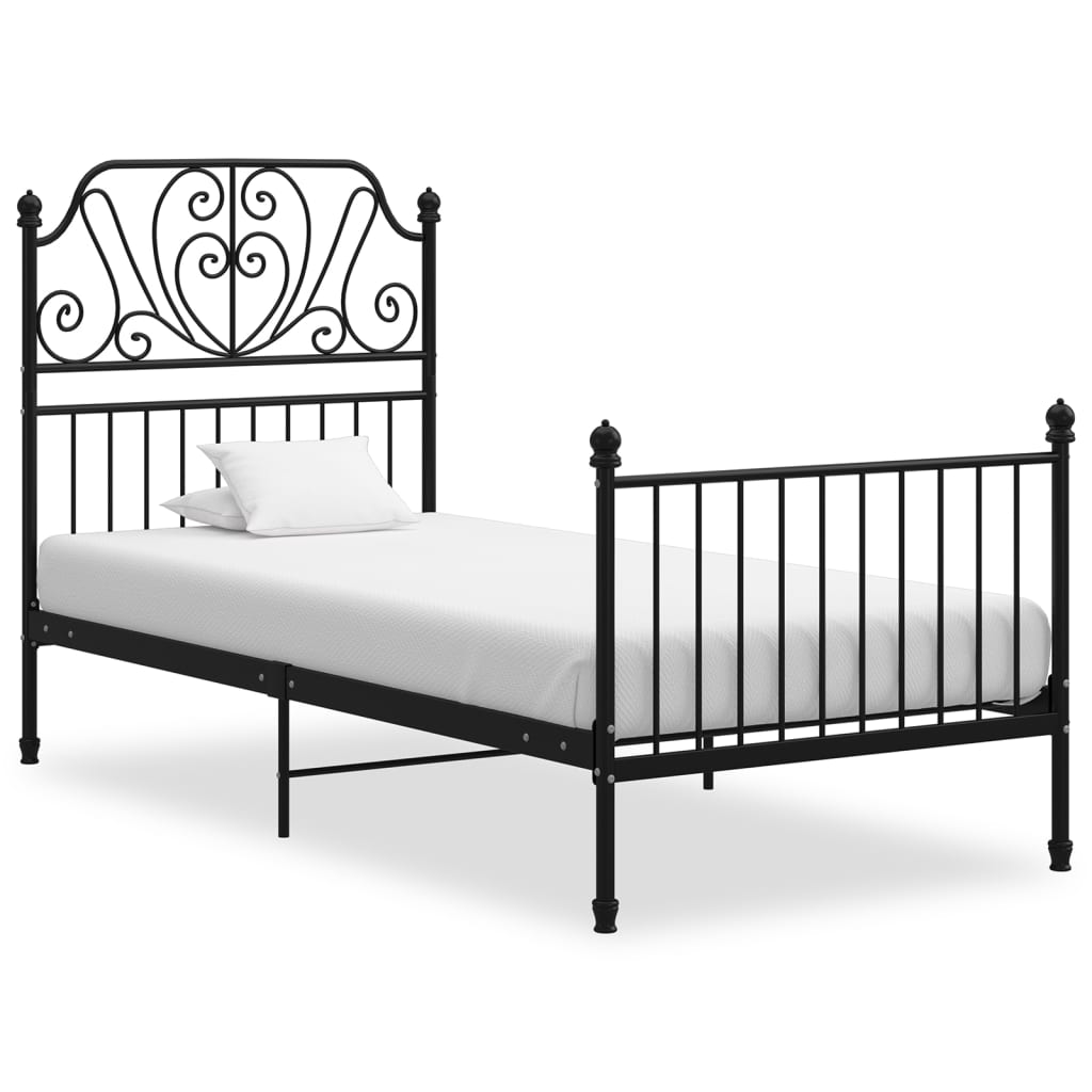 Bedframe Metaal 90 x 200 cm Zwart
