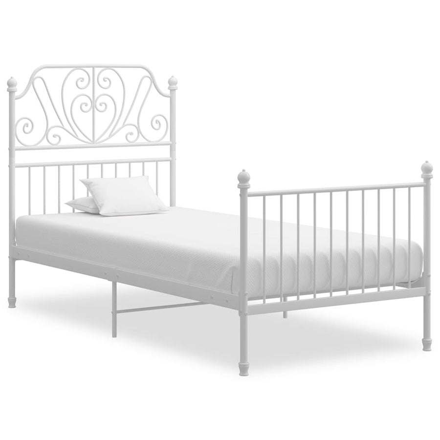 Bedframe Metaal 90 x 200 cm Wit