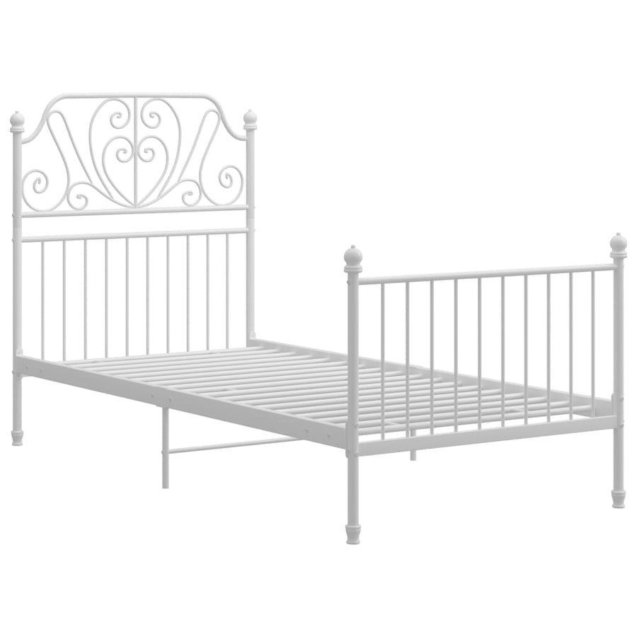 Bedframe Metaal 90 x 200 cm Wit