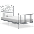 Bedframe metaal grijs 90x200 cm