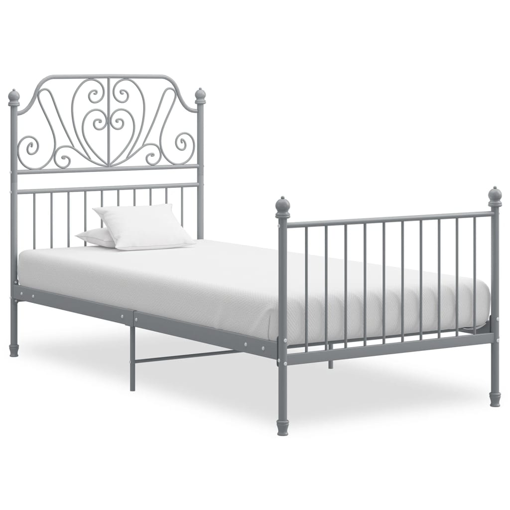 Bedframe Metaal 90 x 200 cm Grijs