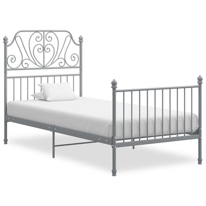 Bedframe Metaal 90 x 200 cm Grijs