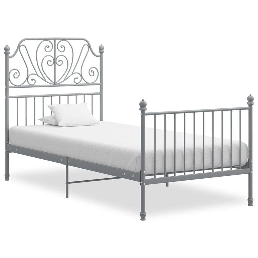 Bedframe Metaal 90 x 200 cm Grijs