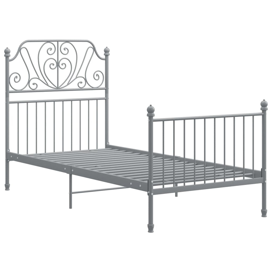Bedframe Metaal 90 x 200 cm Grijs