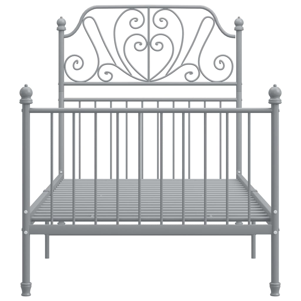 Bedframe Metaal 90 x 200 cm Grijs