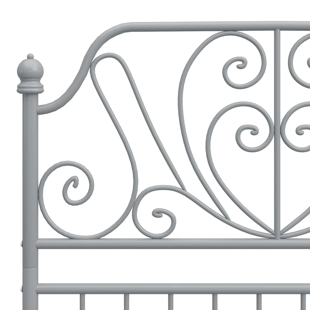 Bedframe Metaal 90 x 200 cm Grijs