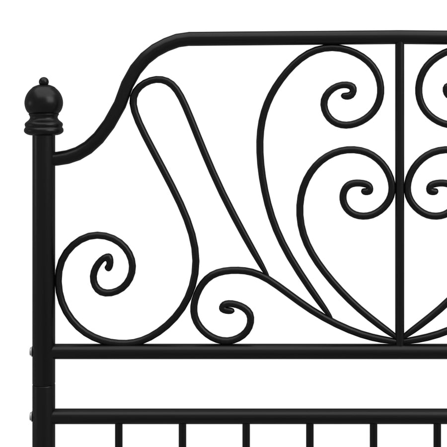 Bedframe Metaal 100 x 200 cm Zwart