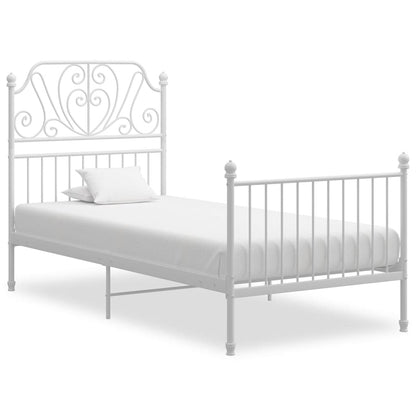 Bedframe Metaal 100 x 200 cm Wit