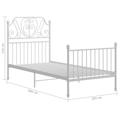 Bedframe Metaal 100 x 200 cm Wit