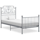 Bedframe Metaal 100 x 200 cm Grijs